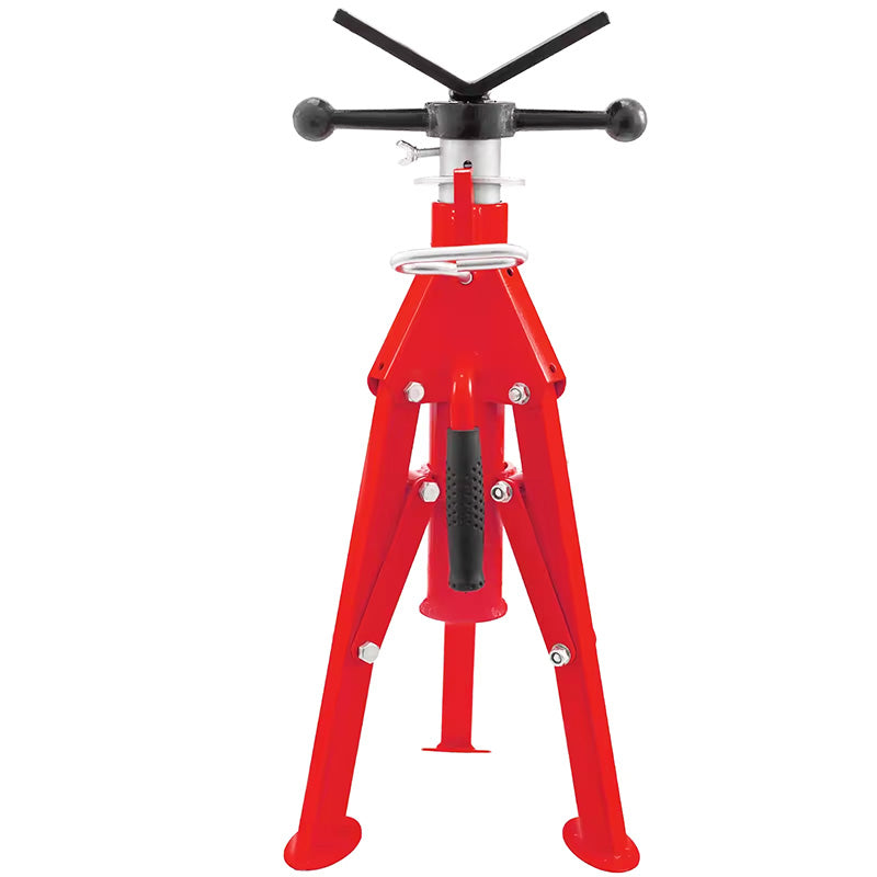 BowLift | 1107 Pipe Holder Pipe Stand with V-shape Head for Pipes 12'' Adjustable Height Folding Portable Pipe Jack Stand