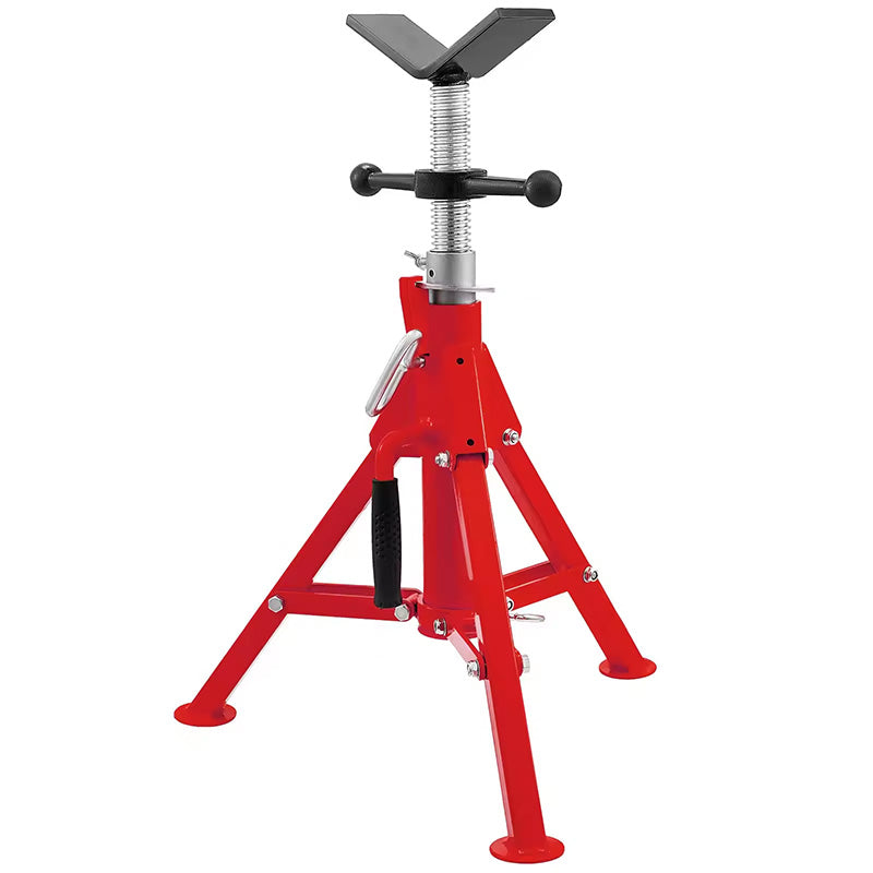 BowLift | 1107 Pipe Holder Pipe Stand with V-shape Head for Pipes 12'' Adjustable Height Folding Portable Pipe Jack Stand