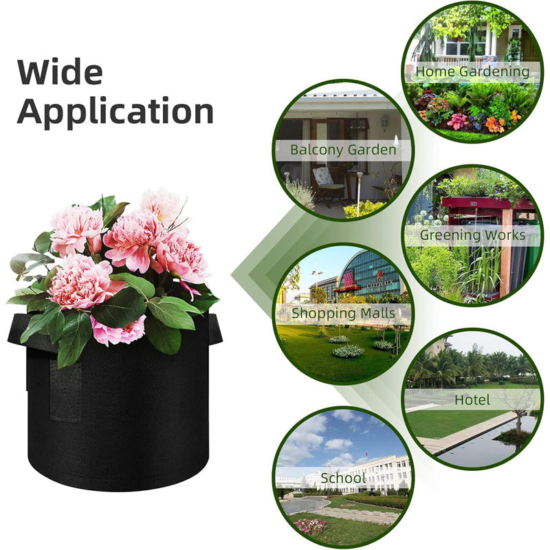 BowLift | 12 Pack 10 Gallon Plant Grow Bags, Thick Non-Woven Plant Pots With Handles For Garden Planting