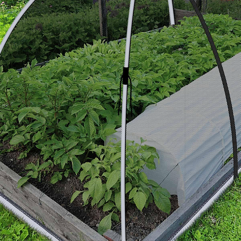 BowLift | 13*17ft Pond Pool Cover Dome, Garden Mesh Net with Ropes, Stakes and Fiberglass Poles, Garden Cover Protective Tent Dome for Protecting Vegetables Fruit Trees from Birds Squirrels