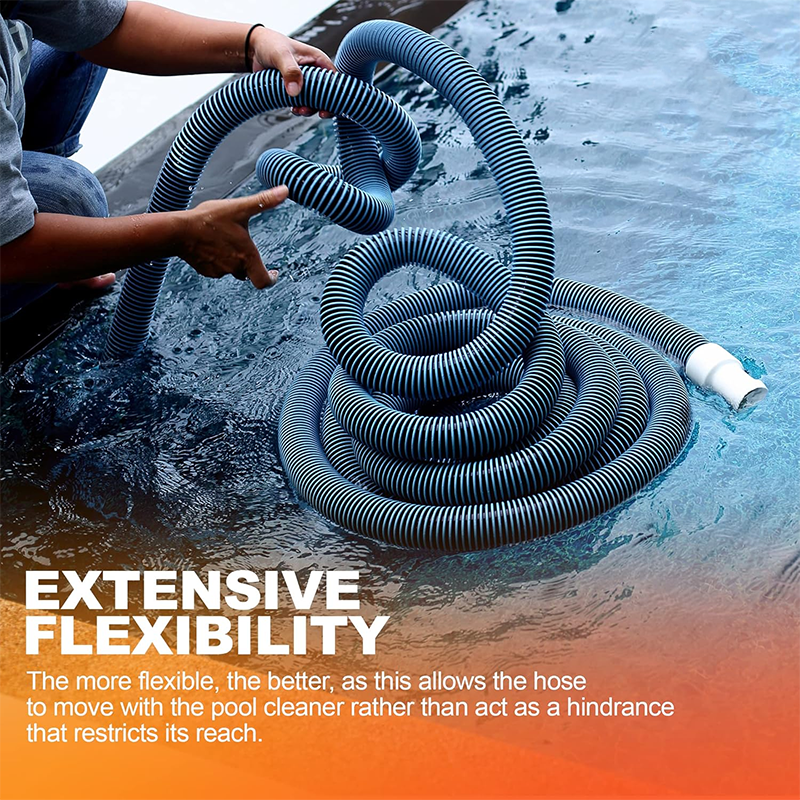 BowLift | 15 Feet Commercial Grade Pool Vacuum Hose - Above Ground and Inground Pool Vacuum Hose - Fits Most Vacuum Heads - Includes Swivel Head - Premium Pool Accessories