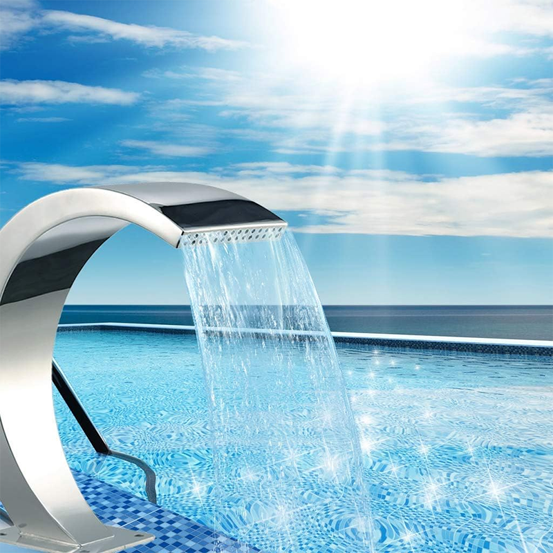 BowLift | Stainless Steel Pool Waterfall, Waterfall Pool Fountain Water Fountain Pond Spray Fountain Garden Outdoor Waterfall