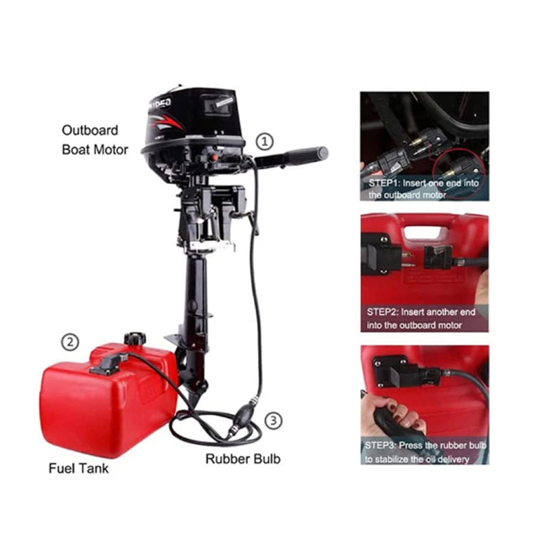 BowLift | 12L Boat Outboard Portable Fuel Tank Oil Box With Yamaha Connector Fuel Hose For Boats Yacht Engine