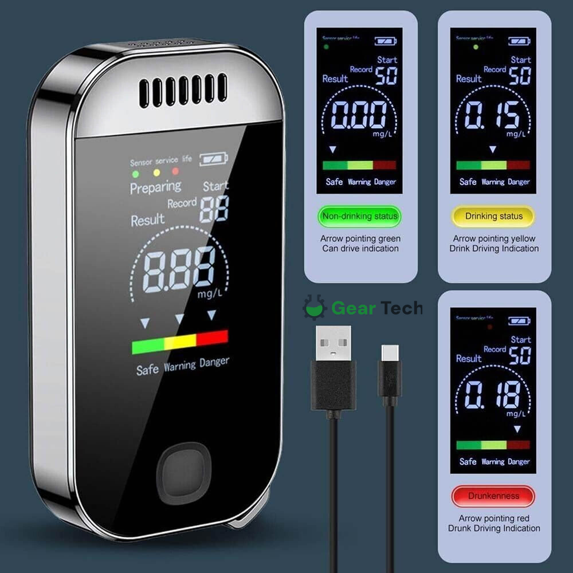 BowLift | Professional Breathalyzer Alcohol Meter | High-Precision, Contactless Design & Ideal for Home, Camping, or Safe Driving