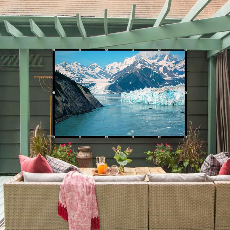 BowLift | 150 inch Projector Screen 16:9 HD Rear Front Movies Screen Indoor Outdoor Washable Anti-Crease