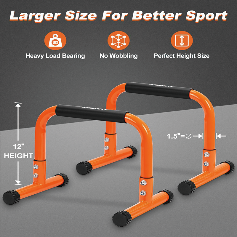 BowLift | 12" Push Up Dip Bars, Heave Duty Dip Stand Station With Full-Cover Foam Handles For Handstand, L-Sit, Gymnastics, Strength Training Home Gym