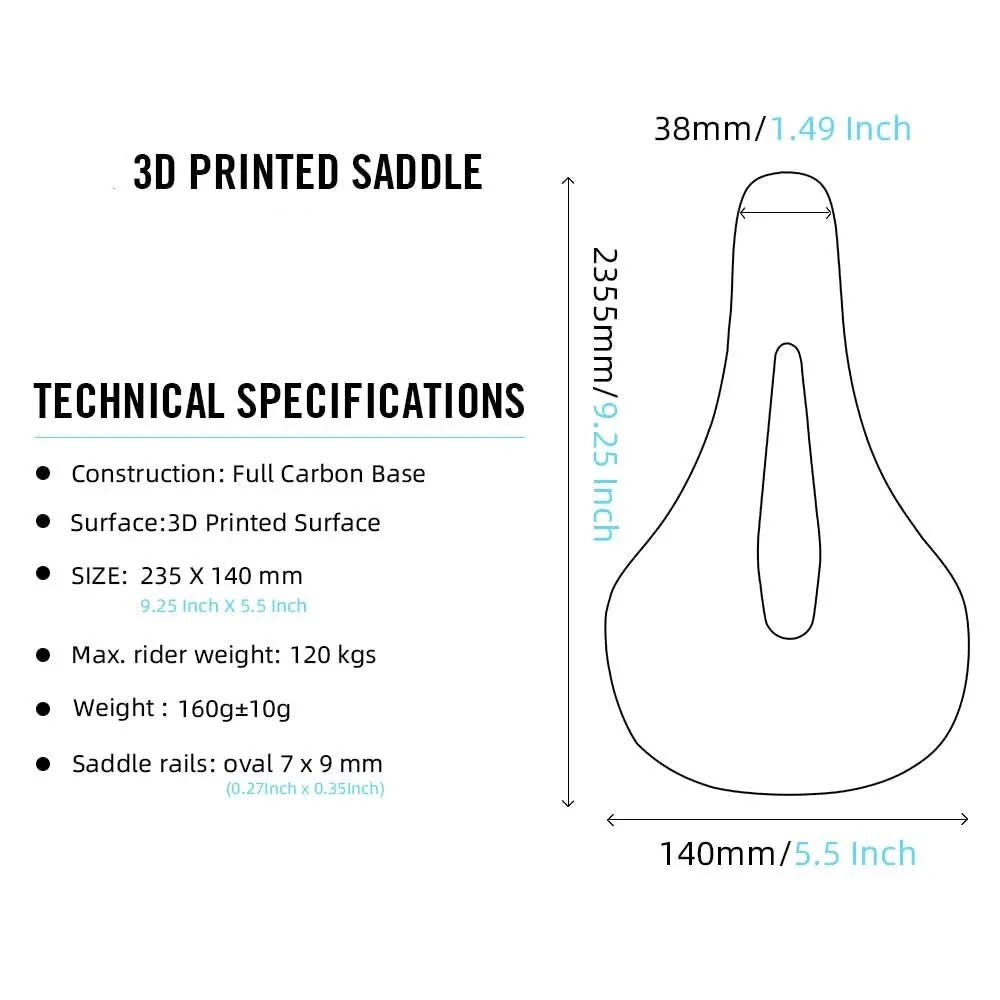 BowLift | 3D SADDLE - Ultralight carbon bike saddle with 3D printed structure