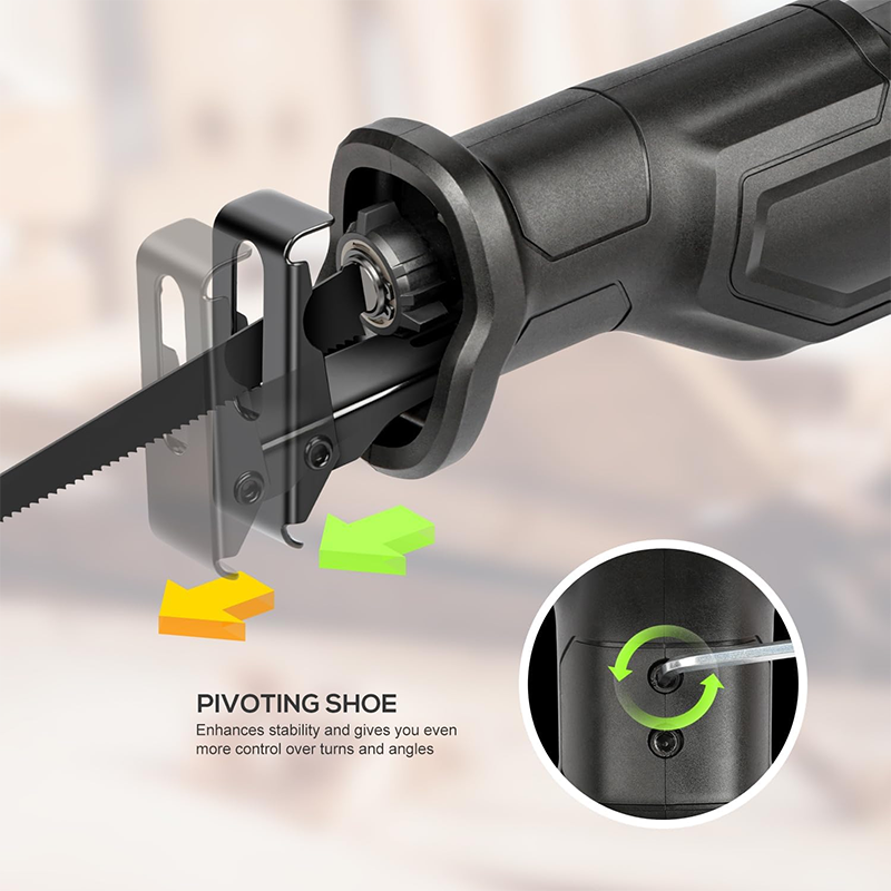BowLift | 120V Reciprocating Saw, 6.0 Amp Variable Speed Corded Reciprocating Saw, Stroke Length 1-1/8 Inch, Speed 0-3000RPM, Max 4-1/2 Inch, Suitable for Wood, Metal, PVC Pipe Cutting