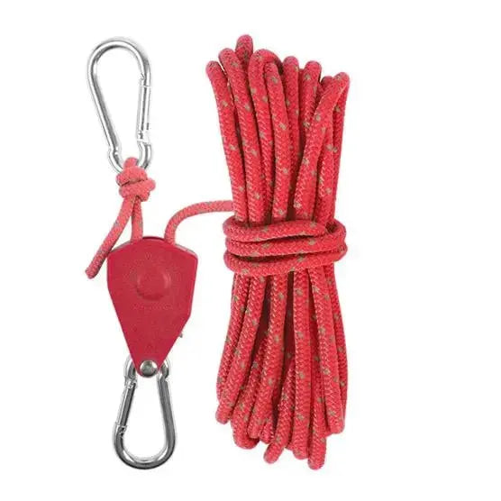 BowLift | Reflective Outdoor Rope Set – With Carabiner, Hooks & Tensioner for Tent & Camping (4 Pieces)