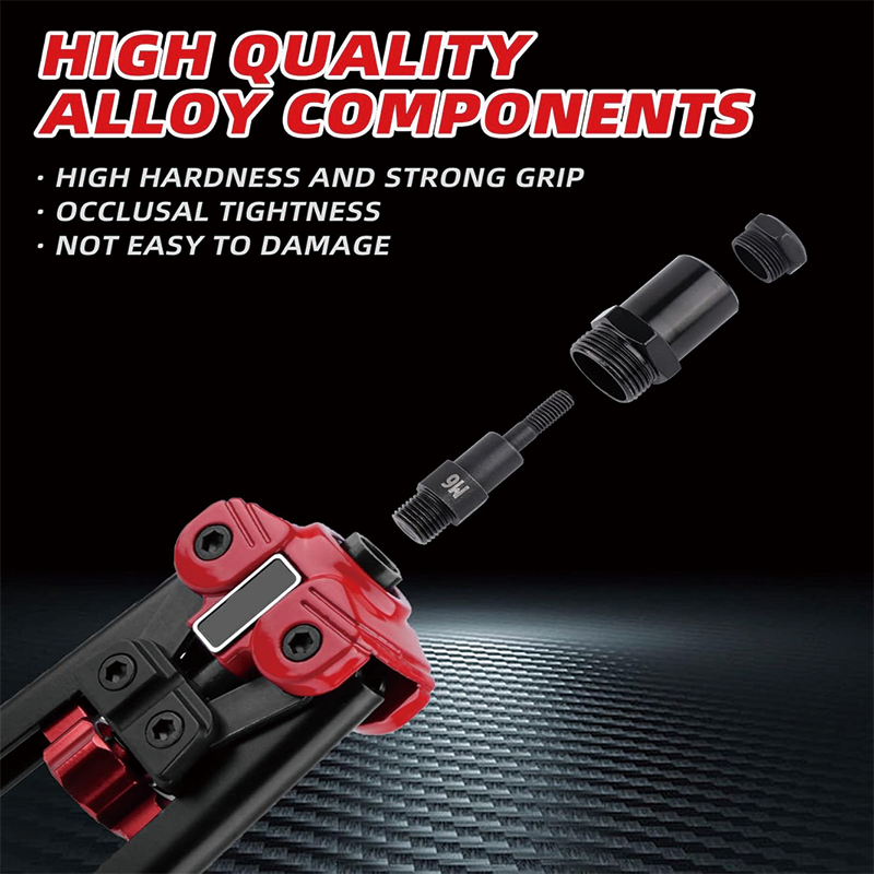BowLift | 13" Rivet Nut Tool, Rivnut Tool Kit with a Step Drill Bit & 15 Rivet Nuts Assortment Kit 9 Metric Mandrels