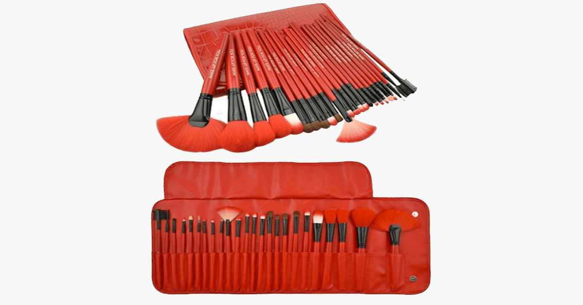 BowLift | 24-piece royal red makeup brush set