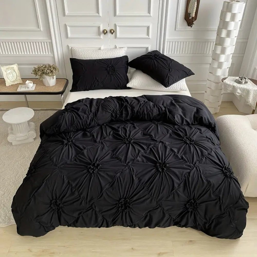 BowLift | Elegant Ruffle Duvet Cover Set with Floral Pattern