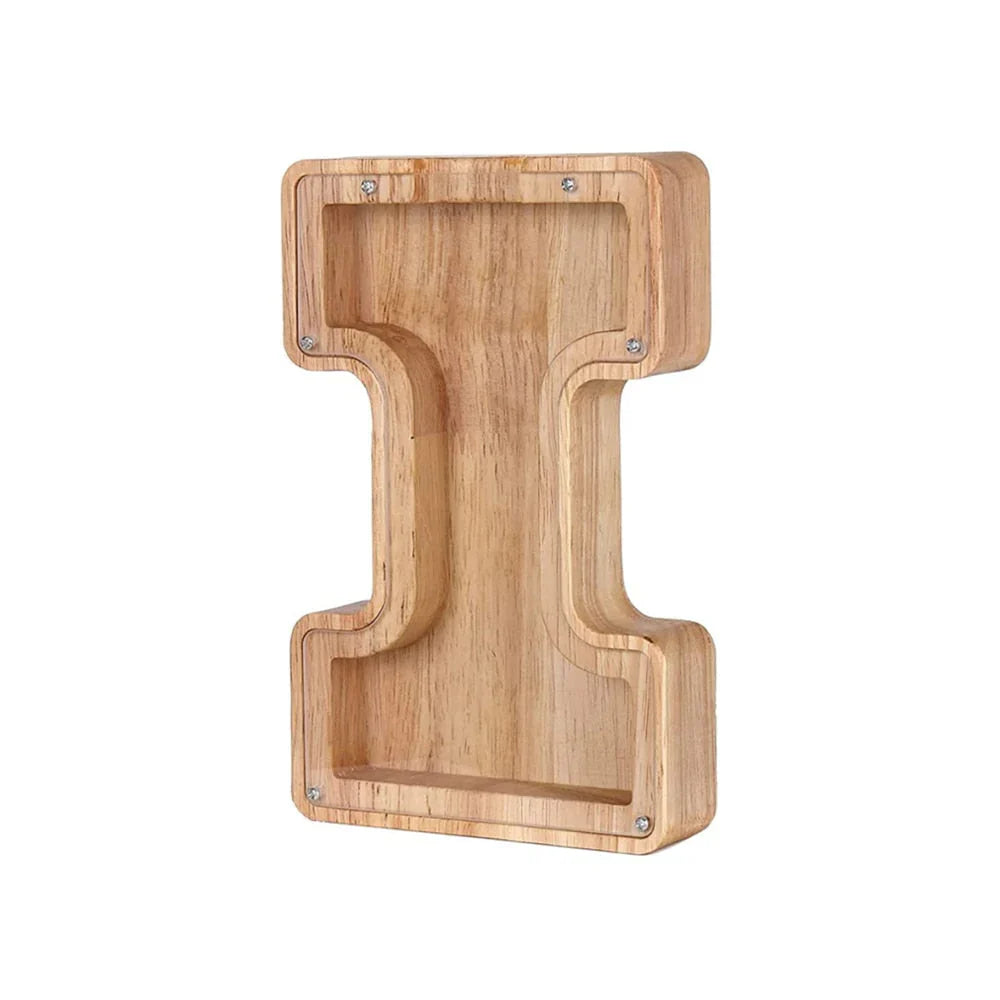 BowLift | Wooden Alphabet Piggy Bank with Transparent Viewing Window for Stylish Saving