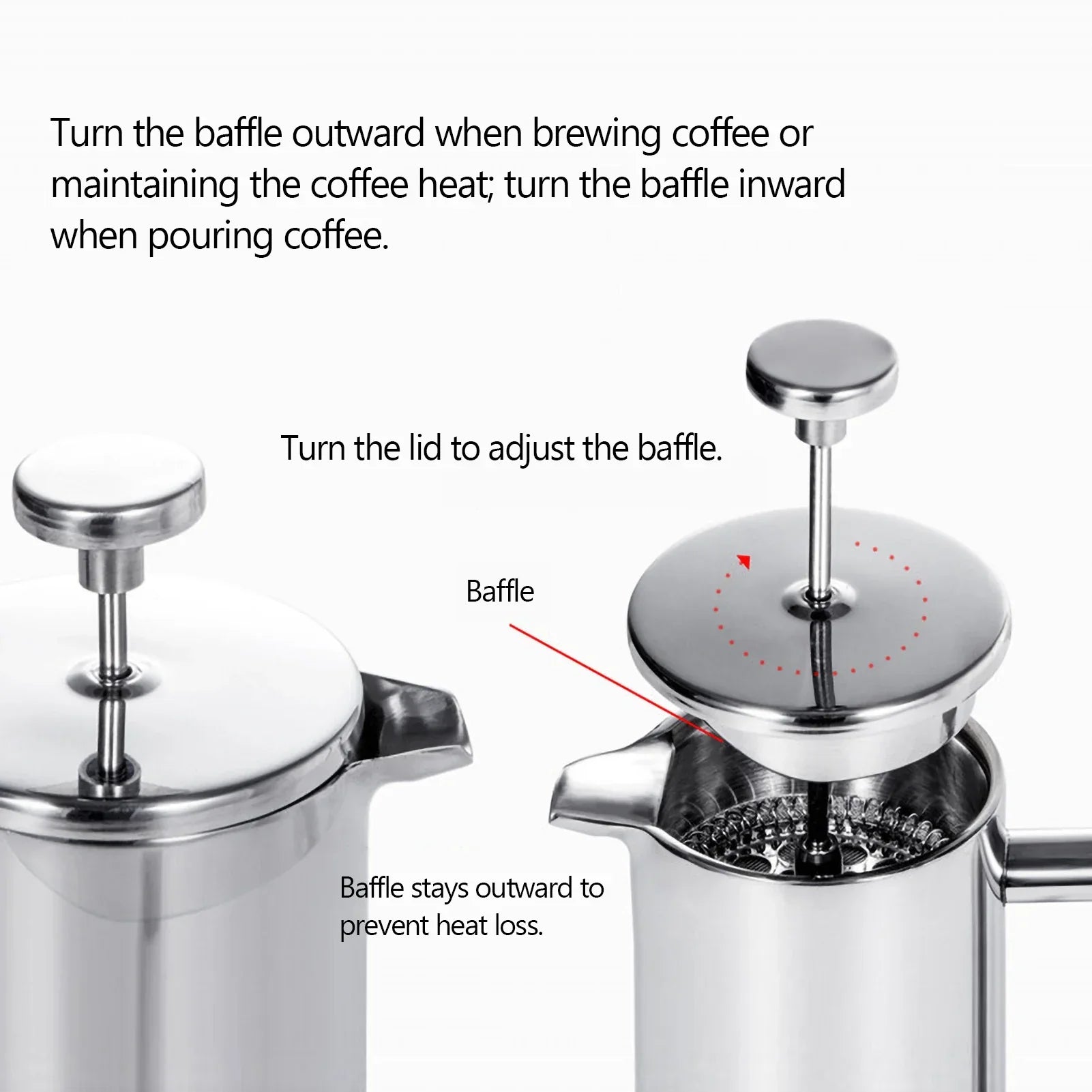 BowLift | Stainless Steel French Press Coffee Maker