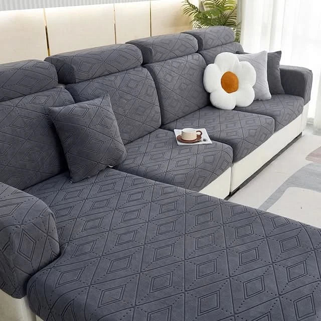BowLift | SlipBliss - Elegant Jacquard Non-Slip Sofa Cover