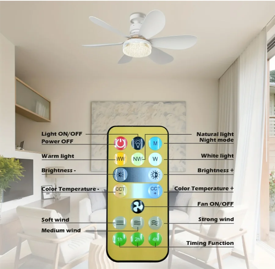 BowLift | Elegant Flower Energy Saving RC Ceiling Fan Lamp