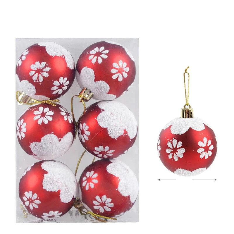BowLift | Glass Christmas Ornaments Pattern Set of 6 Balls for the Tree