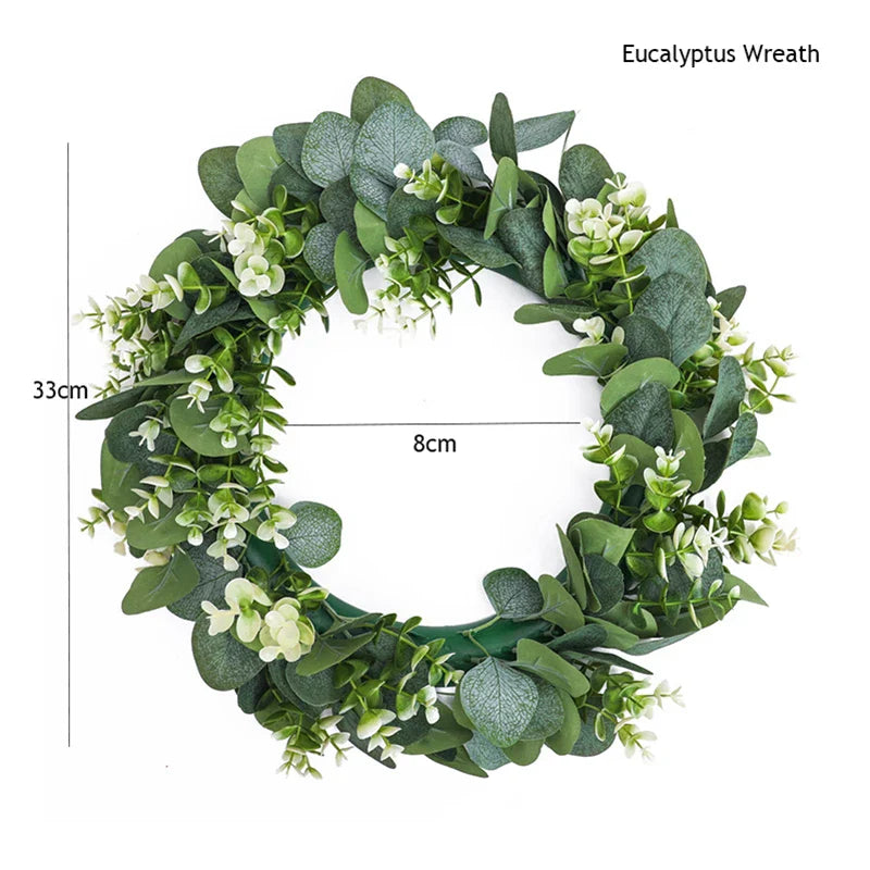 BowLift | EverLeaf | Eucalyptus Wreath with Artificial Flowers | Handcrafted Decoration for Christmas, Wedding & Home