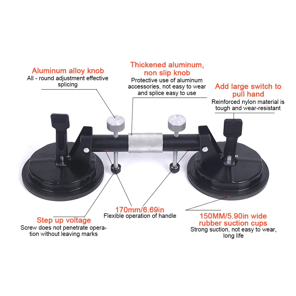 BowLift | Granite Installation Adjustable Vacuum Suction Cups