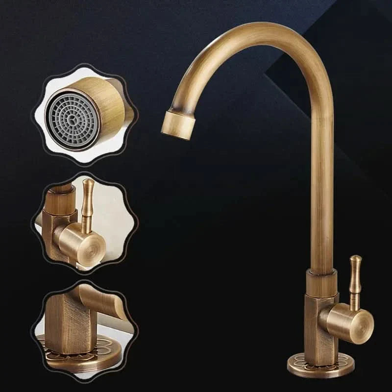 BowLift | GoldenSwan Faucet – Antique faucet in swan neck design for kitchen & garden