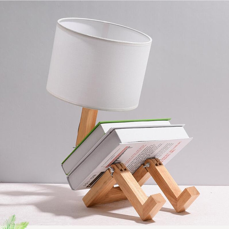 BowLift | Robot Form Wood Table Lamp
