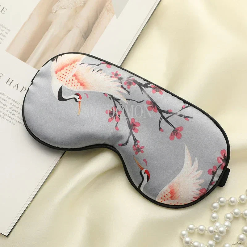 BowLift | Grue de Soie – Luxury Silk Sleep Mask with Crane Design