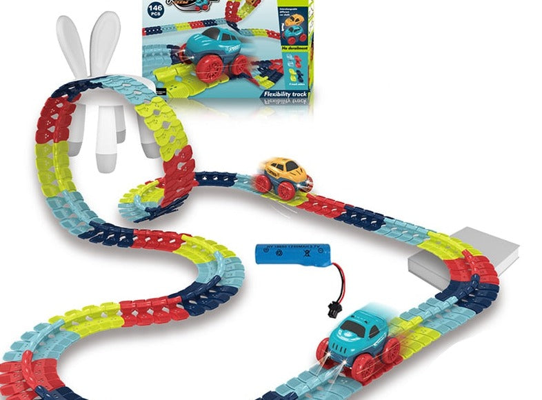BowLift | FlexiTrack | Flexible Glow-in-the-Dark Racetrack Set for Kids
