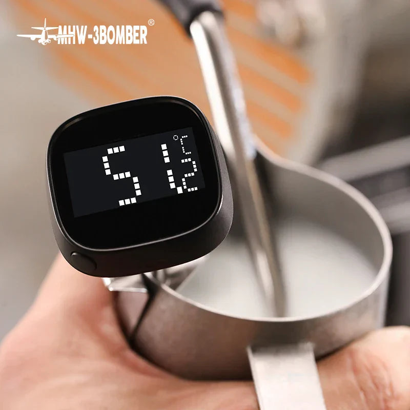 BowLift | MHW-3BOMBER Digital, instant-read coffee thermometer for latte art pen, milk frothing pitcher, stylish barista kitchen accessories for home