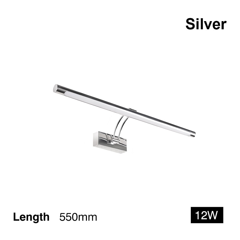 BowLift | 80-100cm LED wall lamp - Modern black/silver wall light for the bathroom, internally mounted picture light