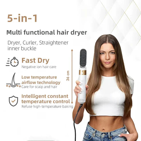 BowLift | 5-in-1 Hair Styler | Auto Curler, Blow Dryer & Flat Brush for All Hair Types at Home