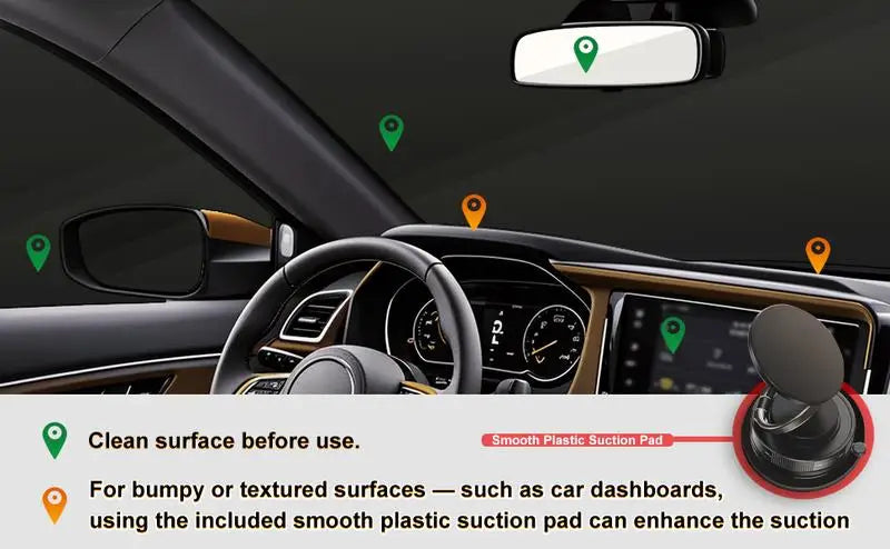 BowLift | 360° Rotatable Suction Magnetic Car Phone Holder