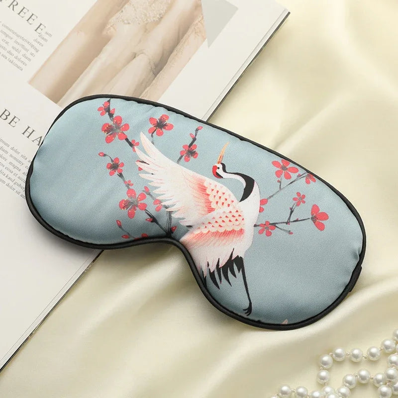 BowLift | Grue de Soie – Luxury Silk Sleep Mask with Crane Design