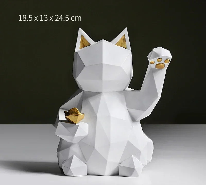BowLift | Nordic Minimalism Geometry Lucky Cat Statues