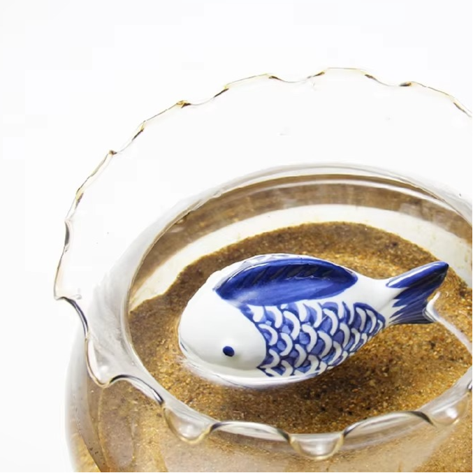 BowLift | Blue and White Porcelain Floating Koi Fish Desktop Ornament