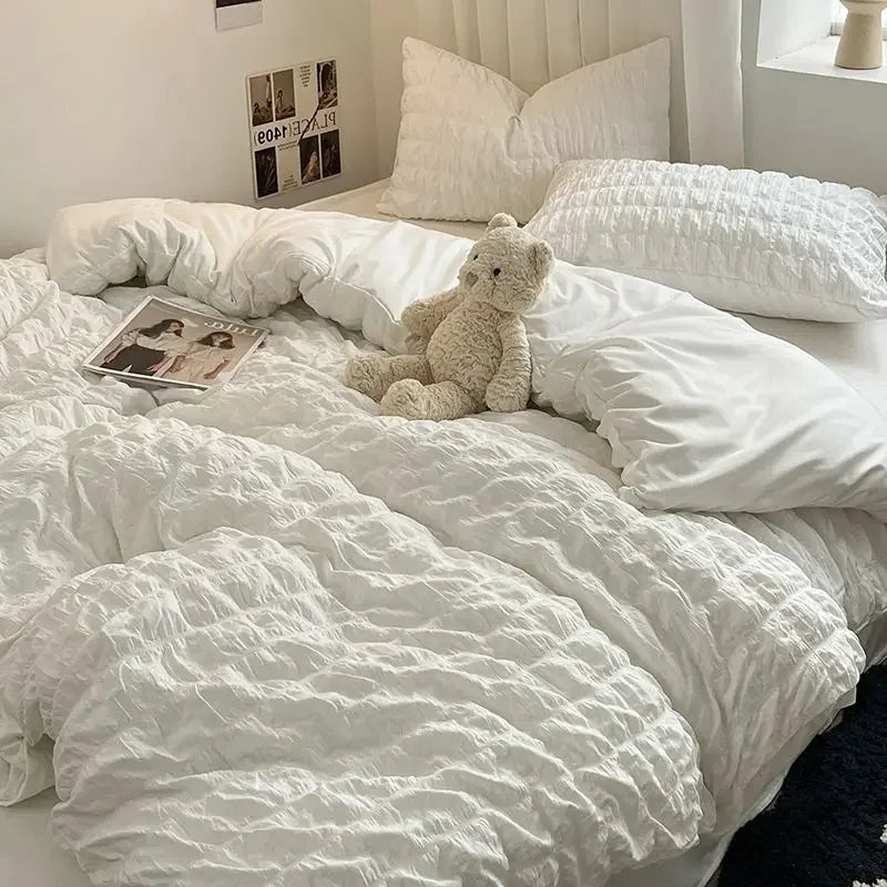 BowLift | ChicParis | Seersucker Bedding Set – Lightweight, Soft & Elegant French-Style Duvet Cover Set