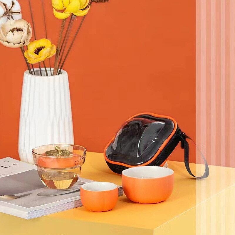 BowLift | Mini Pumpkin Ceramic Teapot Set