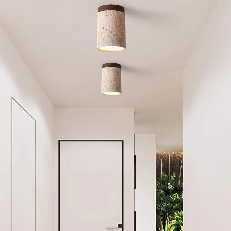 BowLift | LysSten – Built-in travertine chandelier for hallways and staircases