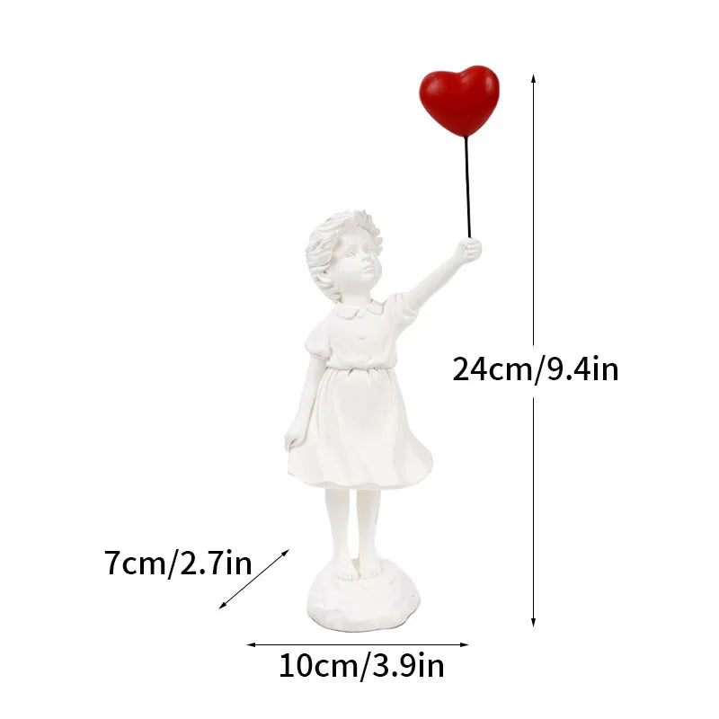 BowLift | Artify Banksy sculpture collection | Flower thrower & balloon girl | Pop art figures | Modern office & home decoration