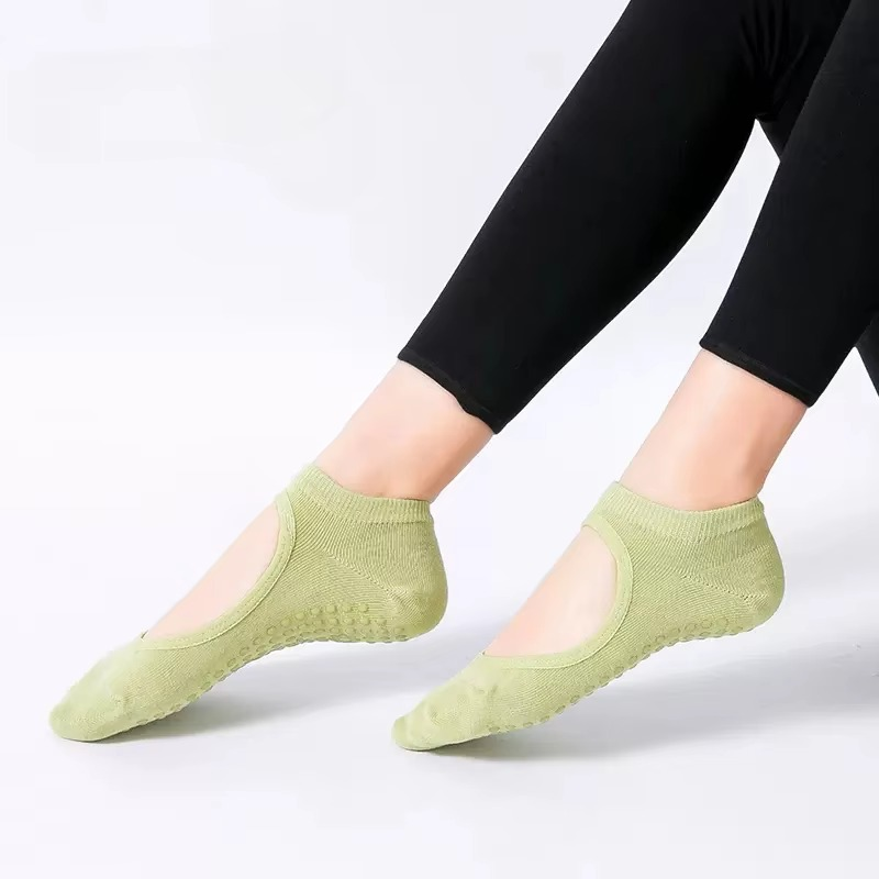 BowLift | Non Slip Backless Yoga Socks with Breathable Cotton Grip