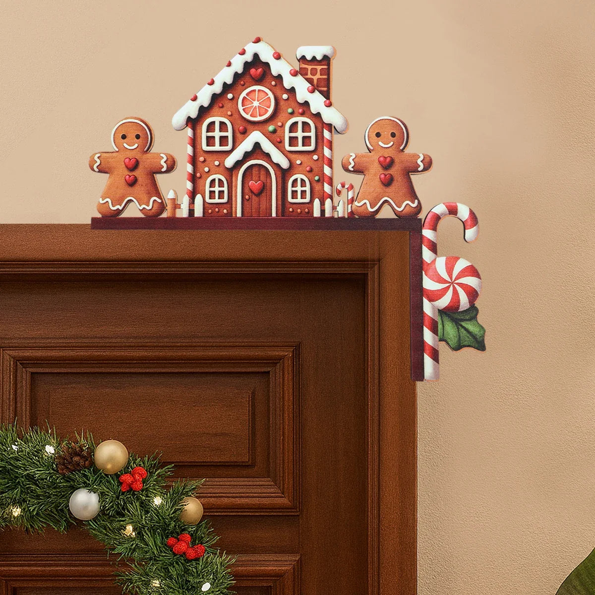 BowLift | Christmas Wooden Decoration FrostiHome | Santa Claus & Snowman | Wooden Door Sign & Corner Decoration | Christmas & New Year 2026