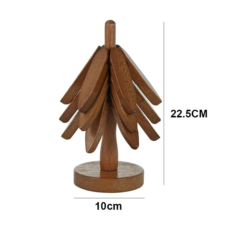 BowLift | Wooden Tree Heat Resistant Coaster Set