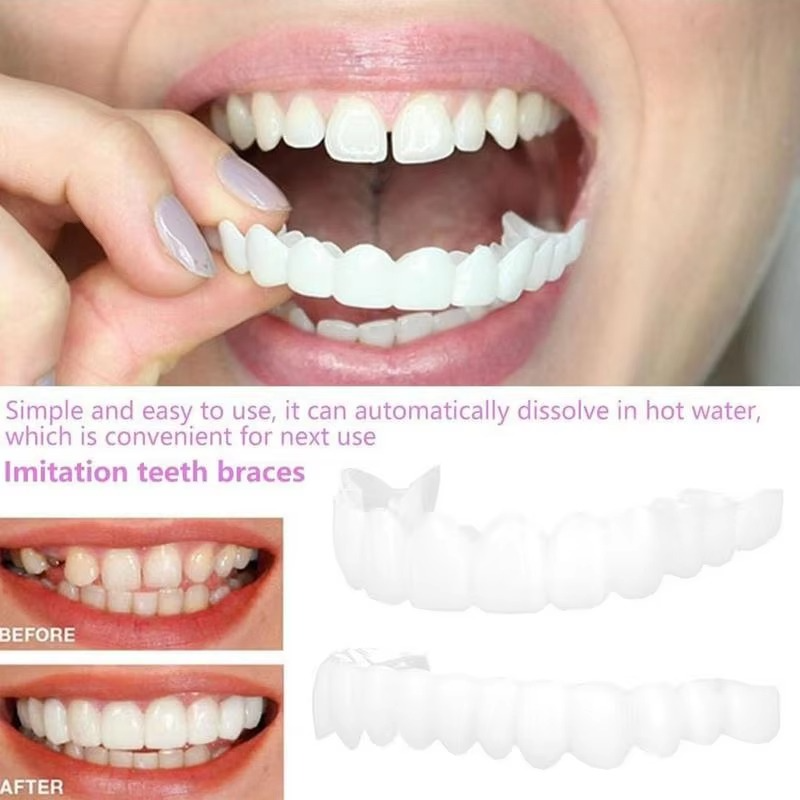 BowLift | 2PCS Snap-On Veneer Dentures for Men and Women, Instant Temporary Tooth Cover for a Confident Smile