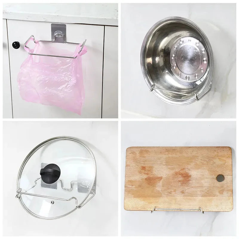 BowLift | ClipBin Waste Holder | Stainless Steel Clip for Garbage Bags | No Drilling | For Kitchen & Bathroom