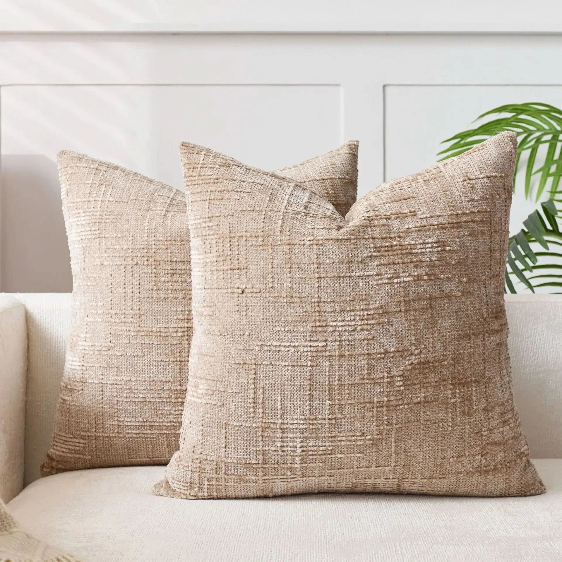 BowLift | Chenille Throw Pillow Cover Bamboo Texture Solid Color