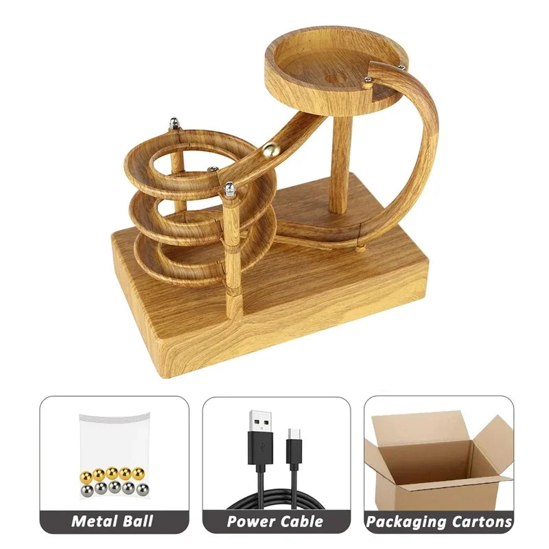 BowLift | Wooden Perpetual Spiral Motion Kinetic Ball Roller Science Toy