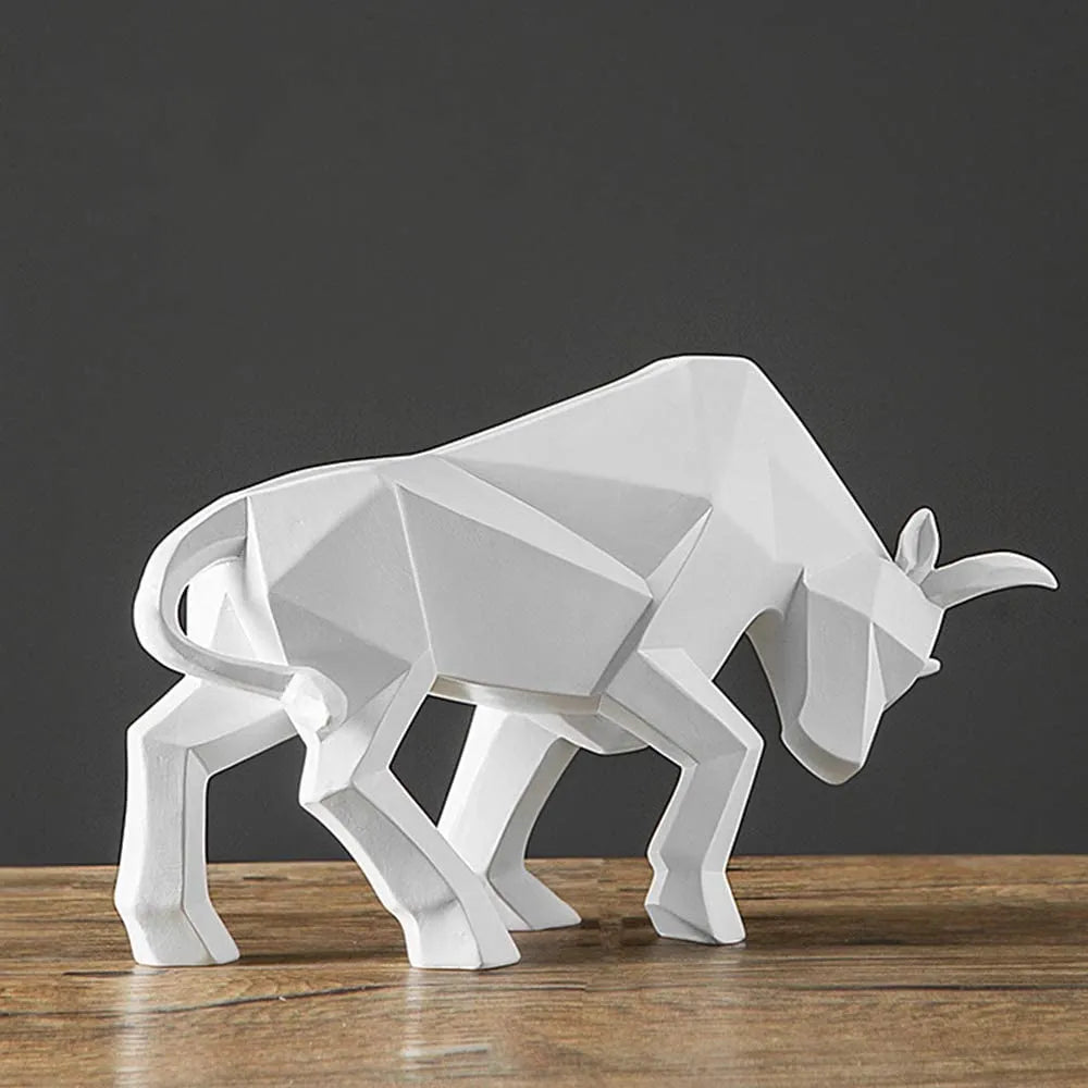 BowLift | YuryFvna Modern Geometric Bull Statue, Ornament, Café, Bull Sculptures, Animal Figures, Abstract Hotel Home Decoration