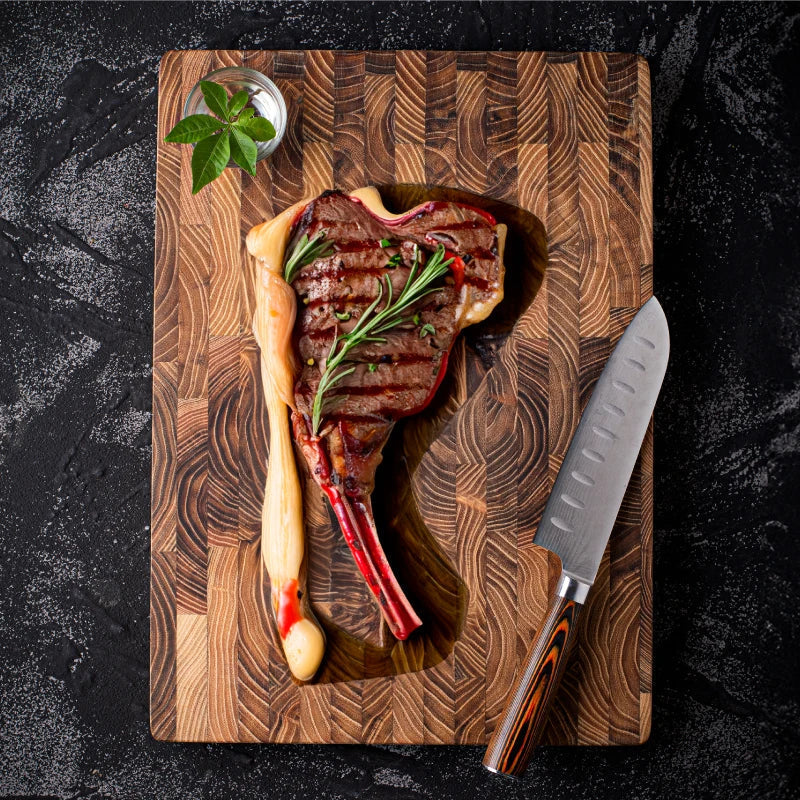 BowLift | Premium Wooden Butcher Block – End Grain Chopping Board for Kitchen & Professional Chefs