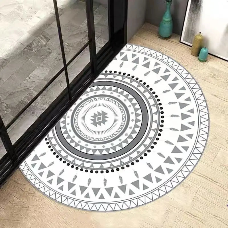 BowLift | AquaSoft Super Absorbent Bath Mat – Non-Slip Half-Round Bathroom Mat for Maximum Comfort