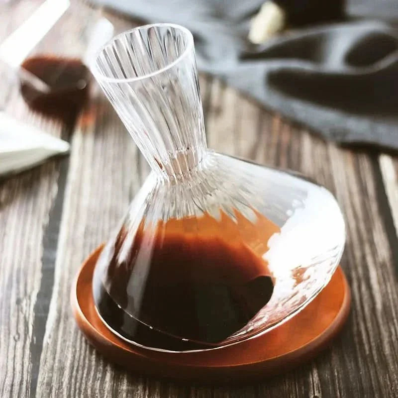 BowLift | Crystal Glass Rotating Wine Decanter 1L