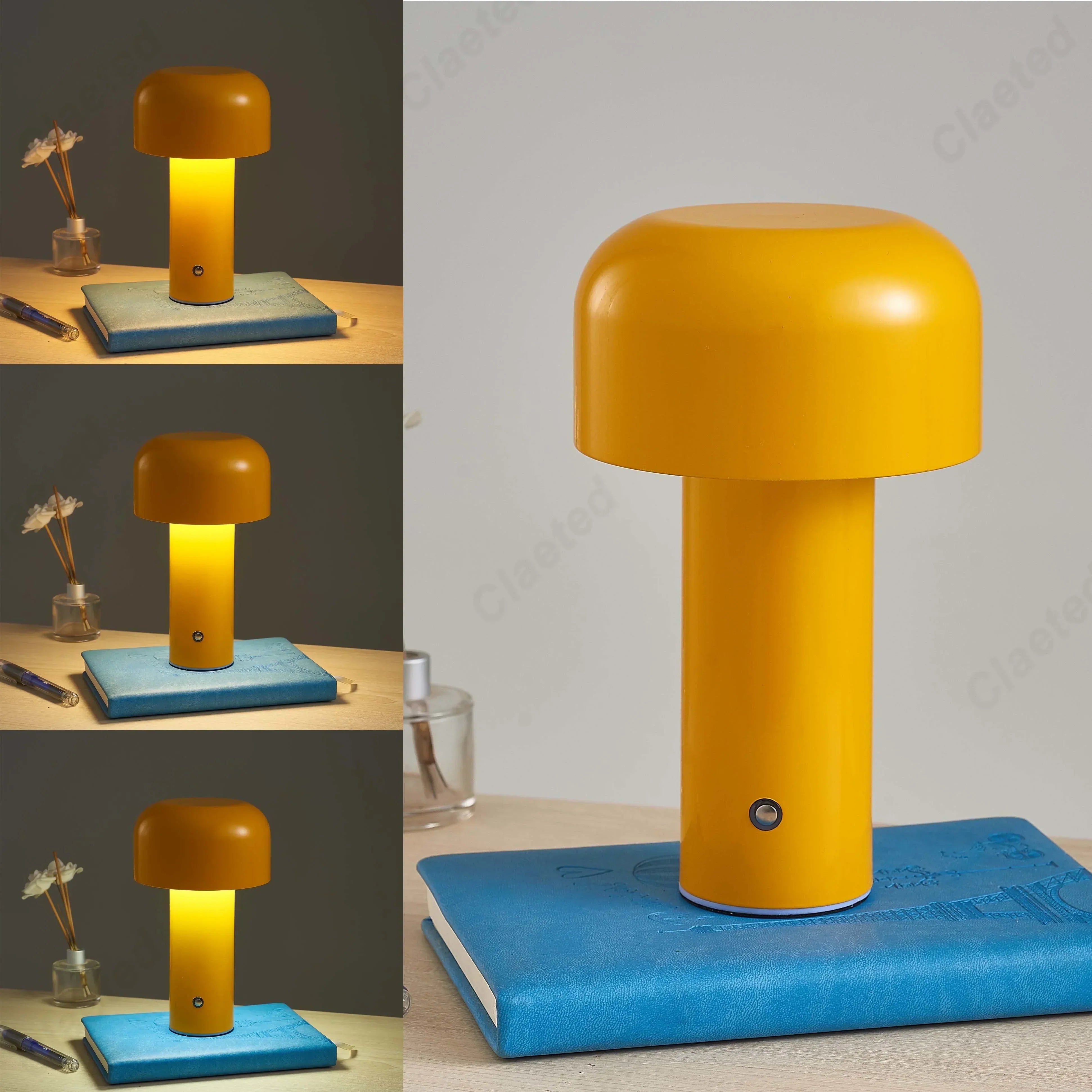 BowLift | Italian Designer Mushroom Table Lamp Night Light - Portable Cordless Touch Lamp